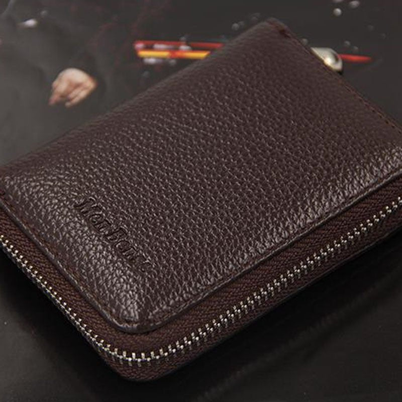 Carteira Masculina Couro 100% Genuíno com Zíper