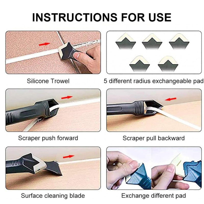 Ferramenta de Calafetagem e Raspador SiliconeClean